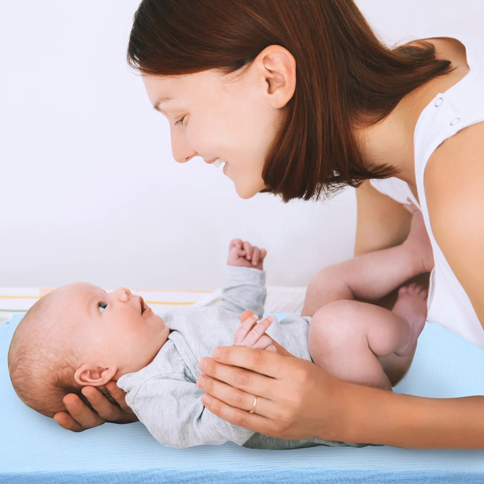 Alas Ganti Popok Bayi dari Benang Katun Lembut yang Dapat Dicuci, Penutup Alas Ganti Popok yang Dapat Dilepas dan Tahan Lama, Sprei untuk Tempat Tidur Bayi dan Keranjang Bayi