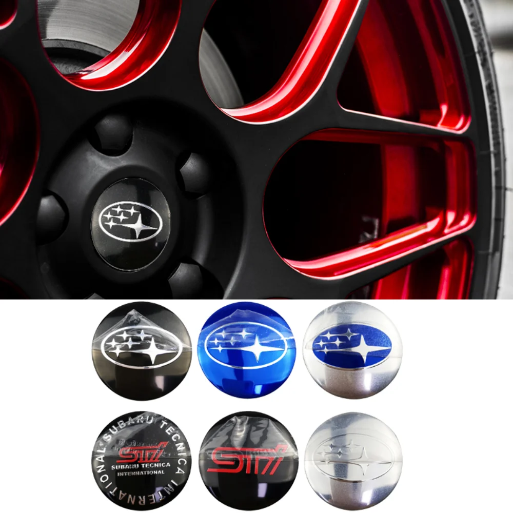 4PCS 56MM Car Wheel Center Hub Cap Badge Logo Decal Sticker for Subaru Outback Legacy Forester Impreza Tribeca WRX BRZ DRL STI