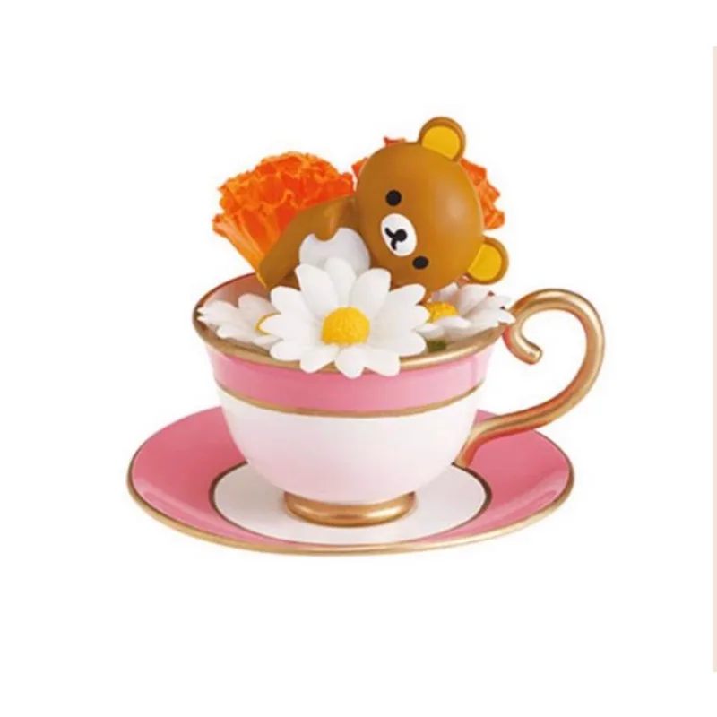 Echt RE-MENT Rilakkuma Actiefiguren Model Bloem Cup Vinyl Gezicht Blind Box Speelgoed Ornamenten Randapparatuur Originele