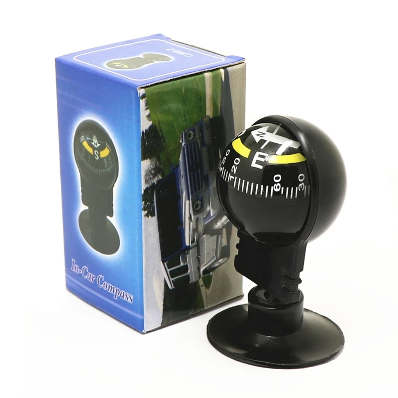 360 Degree Rotation Waterproof Vehicle Navigation Ball Shaped Car with Suction Cup 2.28x1.26 inch