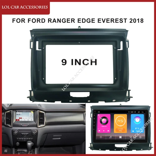9 pulgadas para FORD Ranger Edge Everest 2015-2018 Radio estéreo para coche reproductor MP5 Android marco de carcasa de tablero 2din unidad principal Fascia