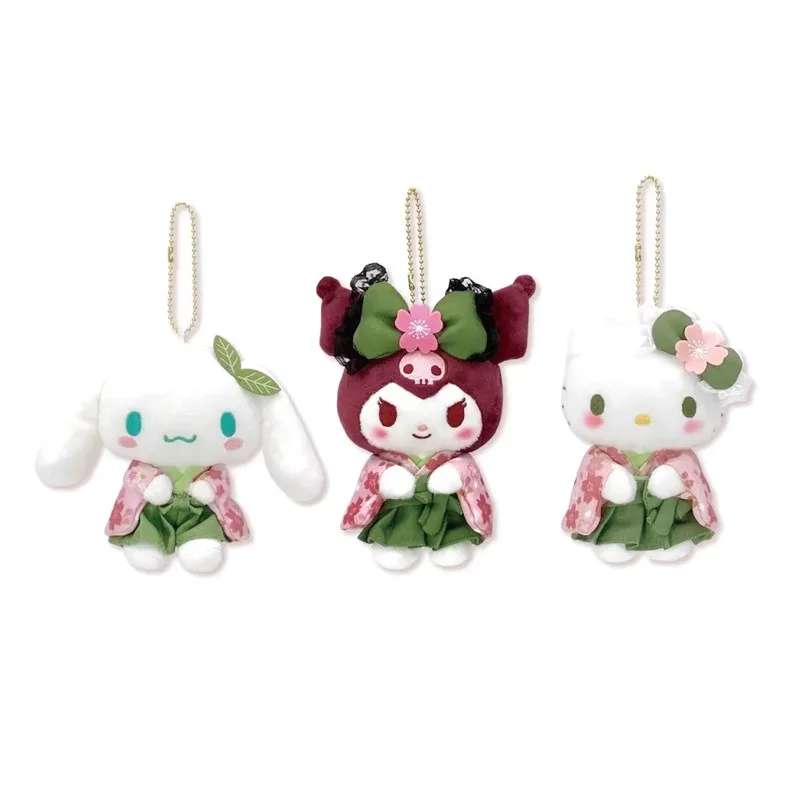 Sanrio cartoon kuromi matcha sakura quimono série chaveiro pingente mochila diária acessórios de moda personalizados
