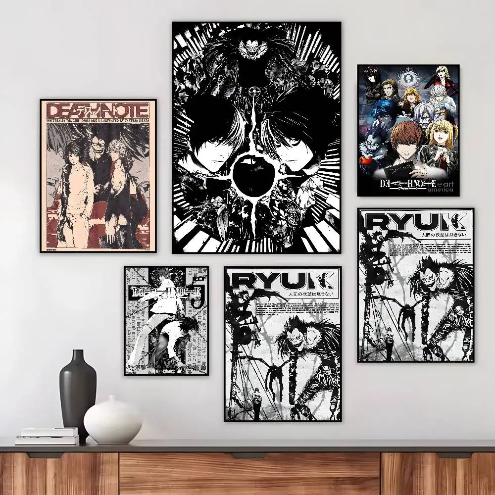 Anime Death Note DN L Classic Vintage Poster Art HD Canvas Advanced Aesthetic Printing Paper Wall Art for Living Room Home Decor