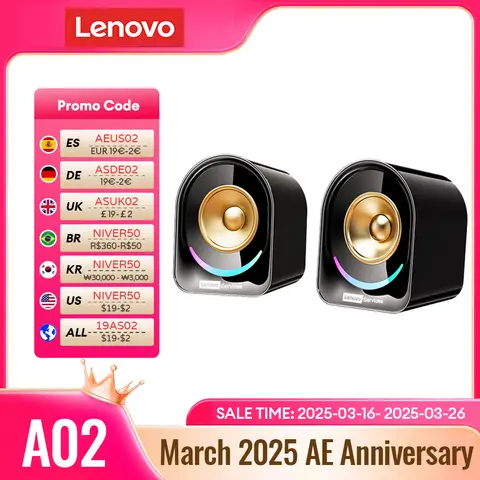 레노버 A02 오디오 플레이어 확성기 무선 휴대용 블루투스 스피커 HIFI 서라운드 사운드 야외 사운드 박스 전화 컴퓨터 Best5
