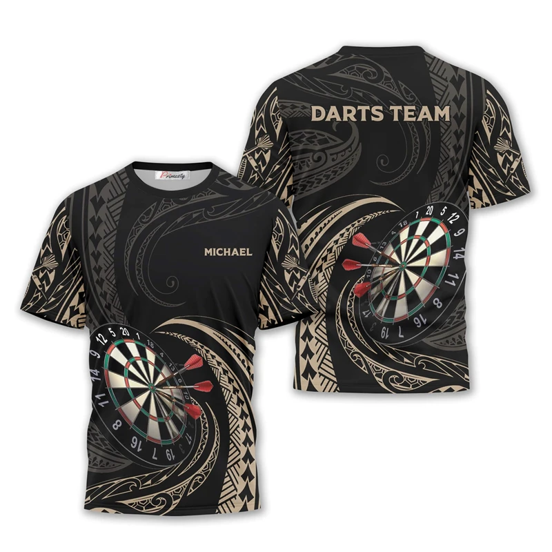 Free Custom Name Darts Jersey Sports Player Tattoo 3DPrint Summer Casual Funny T-shirt Streetwear Short Sleeves T-Shirts Clothes