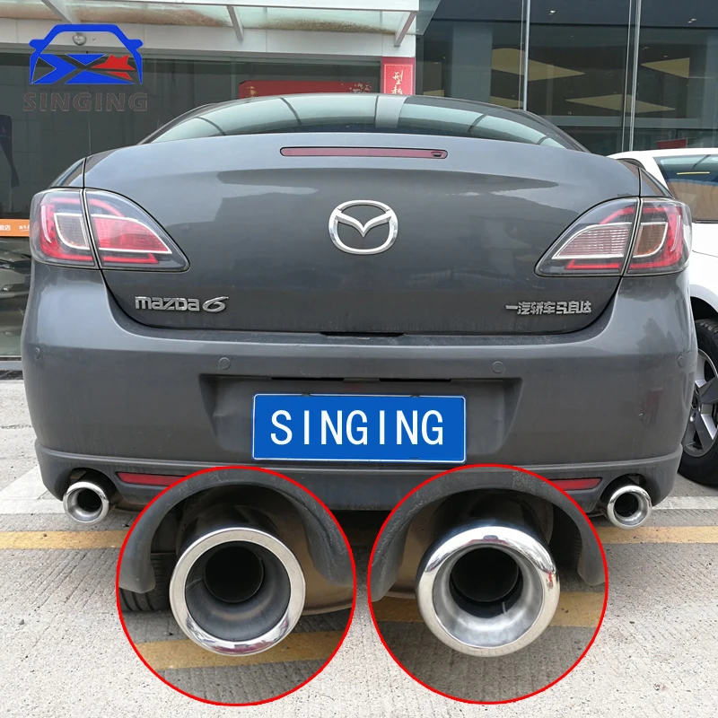 Stainless Steel Car Muffler End Pipe Exhaust Tips for 2012 2013 2014 2015 2016 Mazda 6 Mazda3 ATENZA Styling Part Wagon