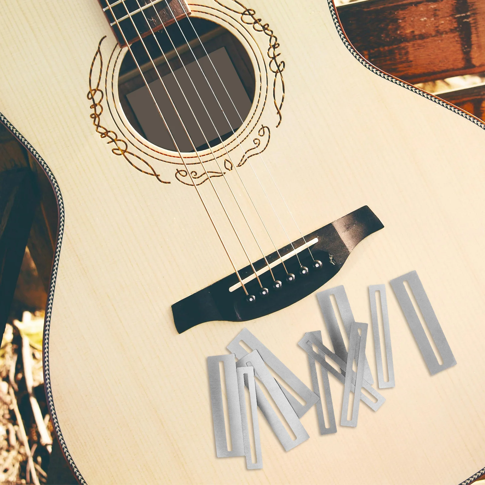 

10Pcs Guitar Fingerboard Protector Metal Fret Dressing Guards for Polishing Noise Reduction Bass Guitar Repair Luthier Tools