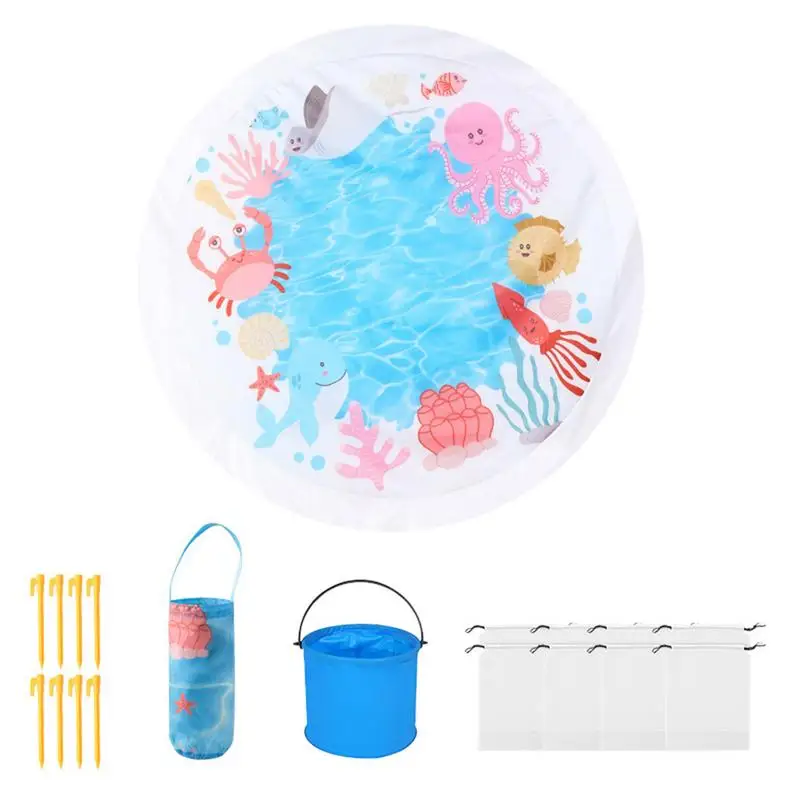 

Beach Pool For Kids Toddler Paddling Pool Beach Mat With Water Bucket Sandproof Water Play Summer Toy For Boys Girls Child