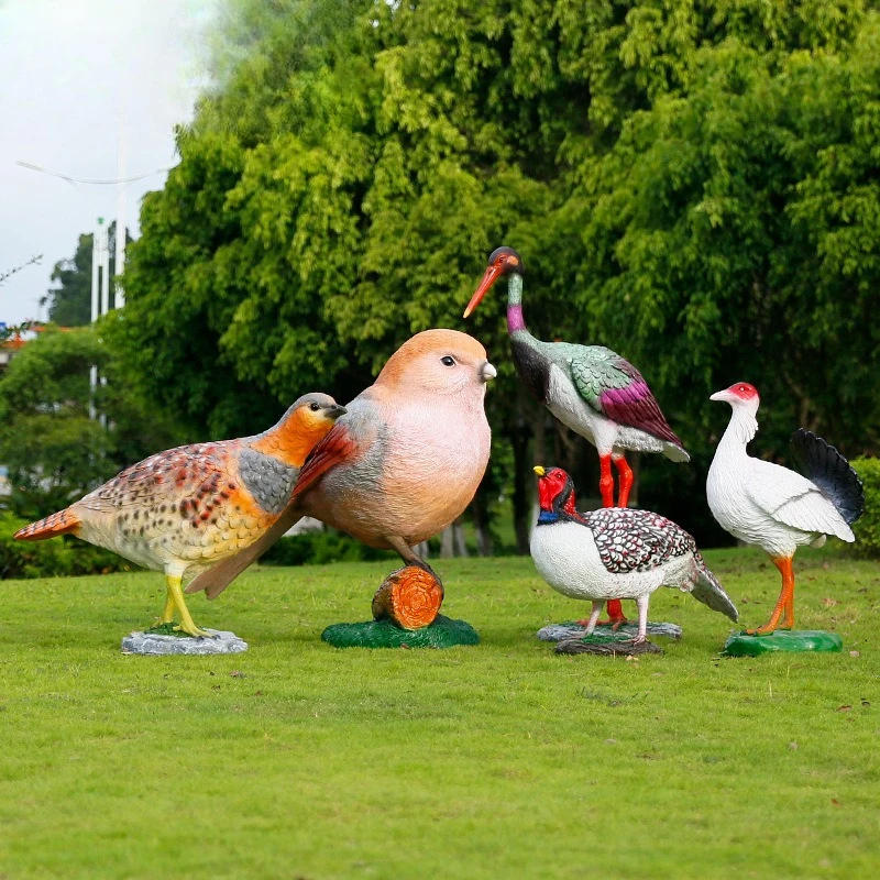 FRP simulation bird sculpture rare animal large ornament outdoor scenic theme public garden landscape decoration