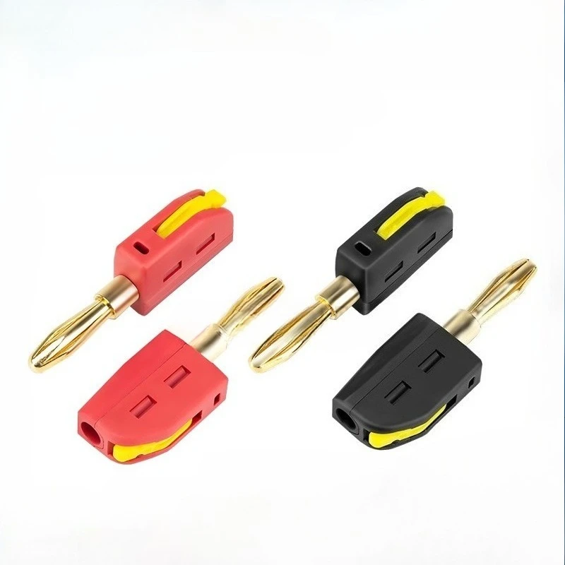 32A 4mm Solderless Banana Plug 4mm Quick Wire Connect Gold-plated Copper Banana Connectors Plugs Audio Copper Speakers Amplifier