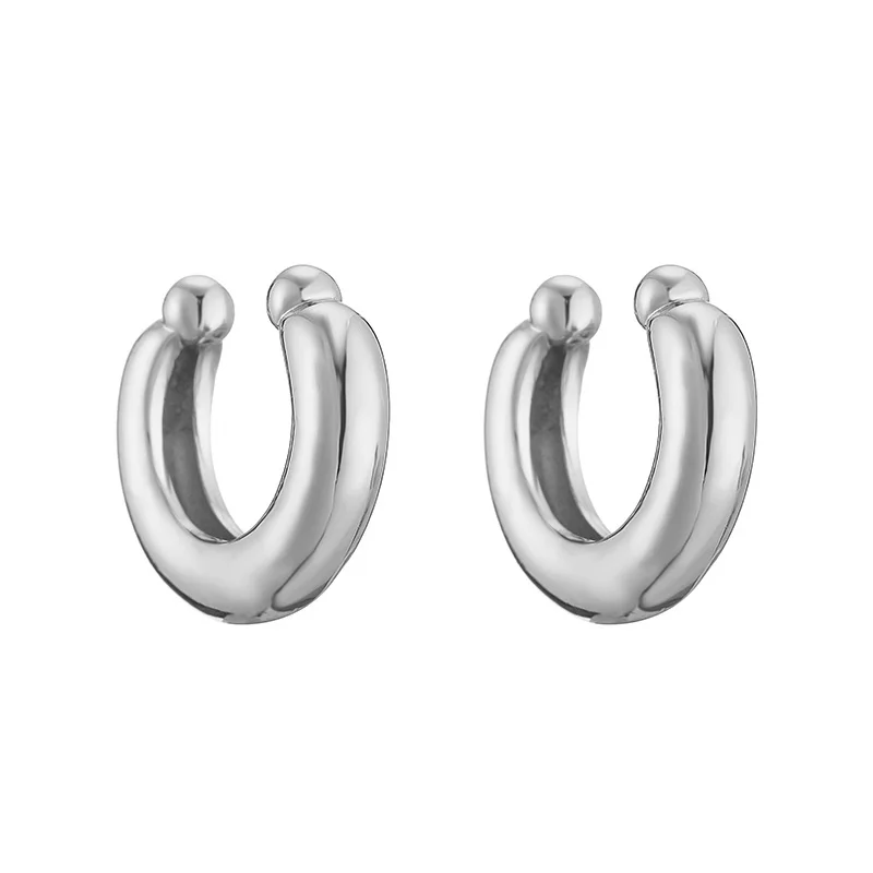 HECHENG-الكفة الأذن مكتنزة فريدة من نوعها للنساء ، 18K مطلية بالذهب الحقيقي ، على نحو سلس النحاس ، فريدة من نوعها