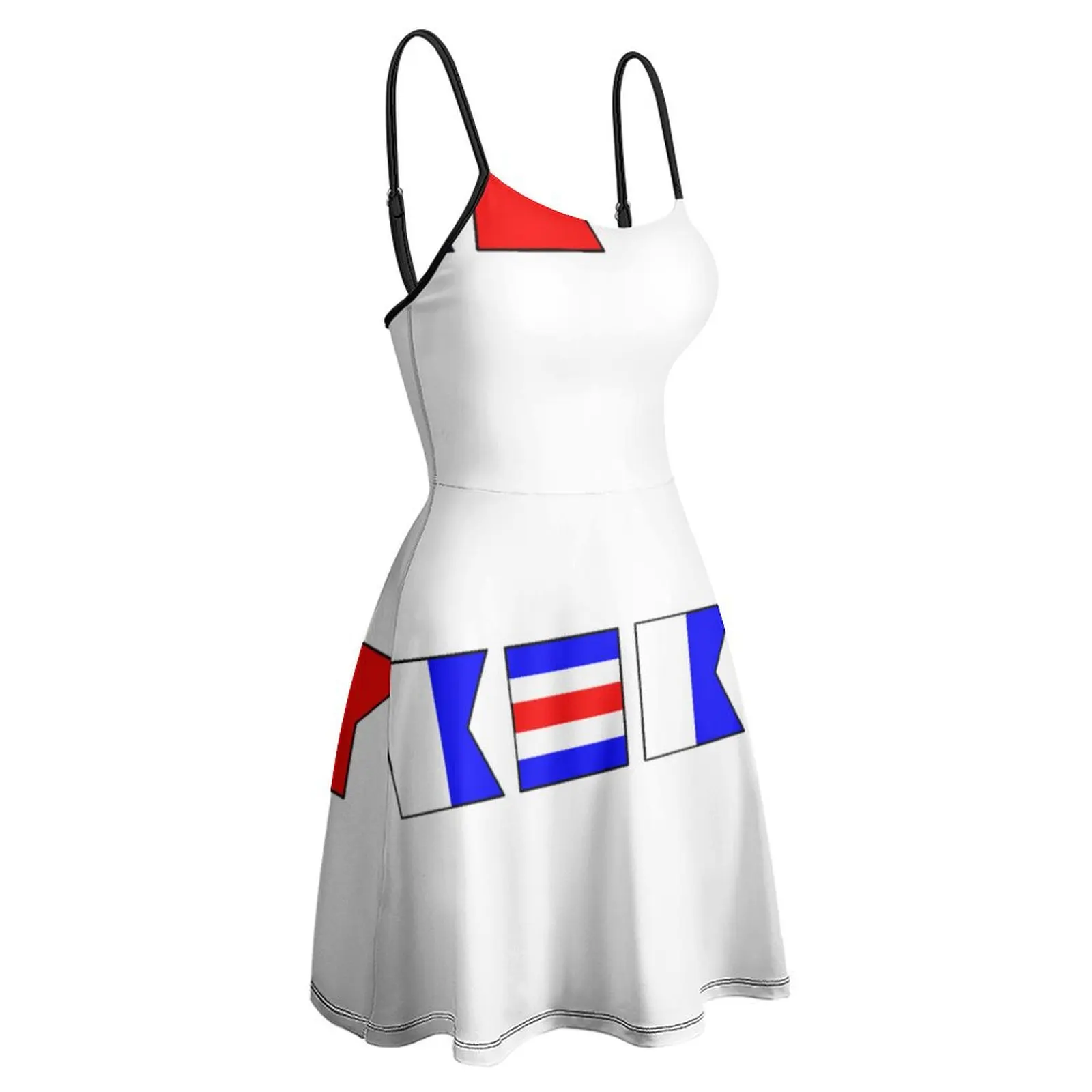 

Nautical Flags Police Anarchy Casual Graphic Exotic Woman's Gown Women's Sling Dress Funny Novelty Parties The Dress