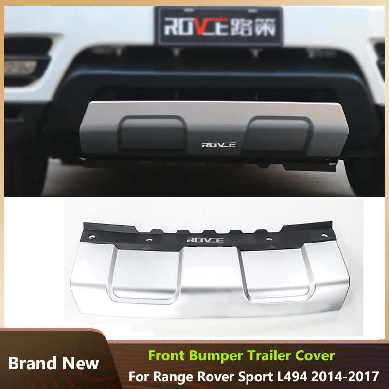 

ROVCE Car Front Bumper Trailer Cover For Land Rover Range Rover Sport 2014-2017 L494 Lower Skid Plate Guard Auto Accessories