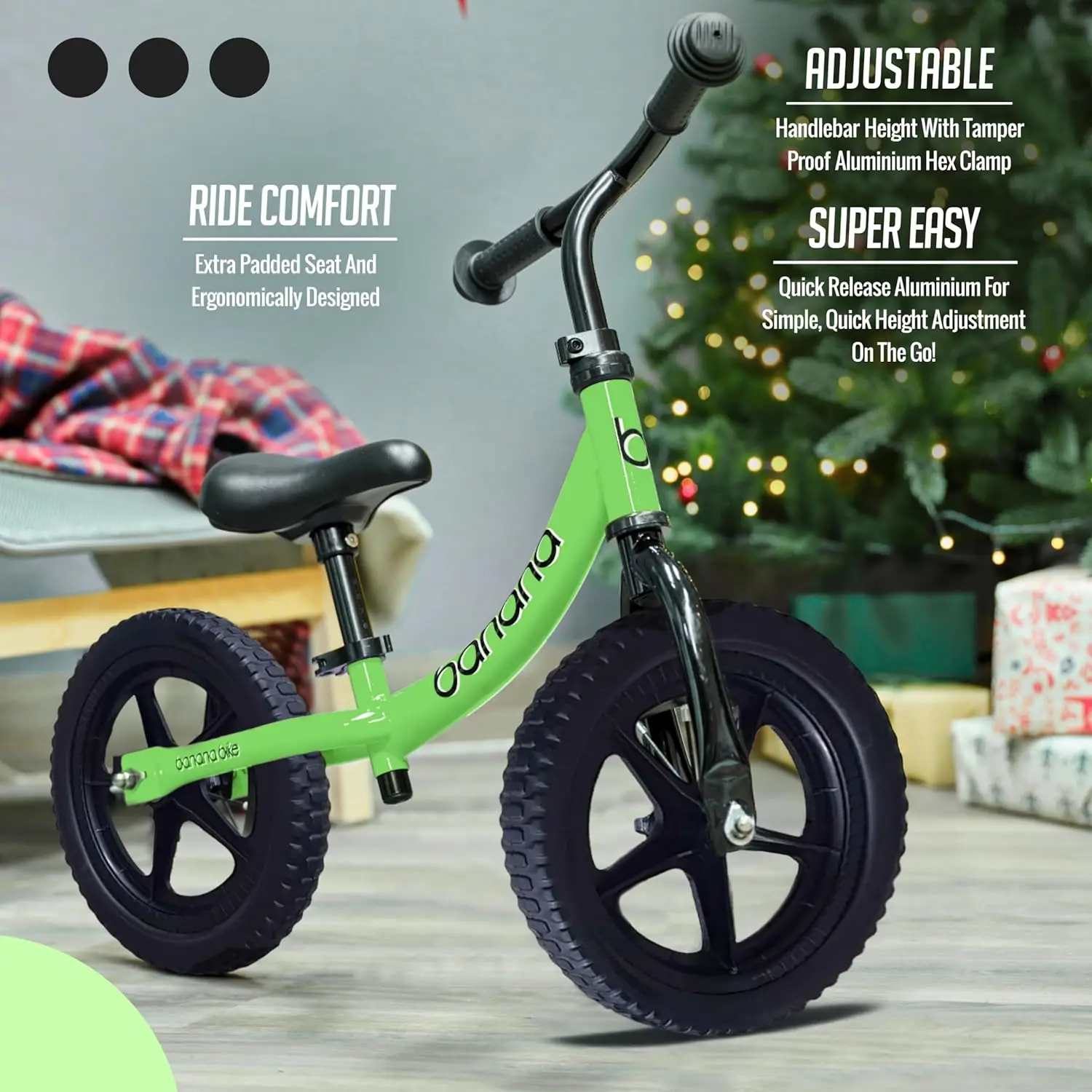 Balance Bike - Vélo léger pour tout-petits - Pas de pédale avec guidon et siège réglables - Aluminium durable - Équipé d'un pneu EVA