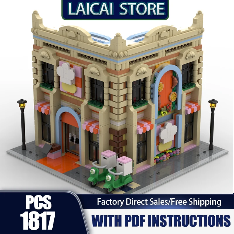 

Modular City Building Model Moc Building Restaurant and Kitchen Model Technology Bricks DIY Assembly Holiday Toy Set Gifts