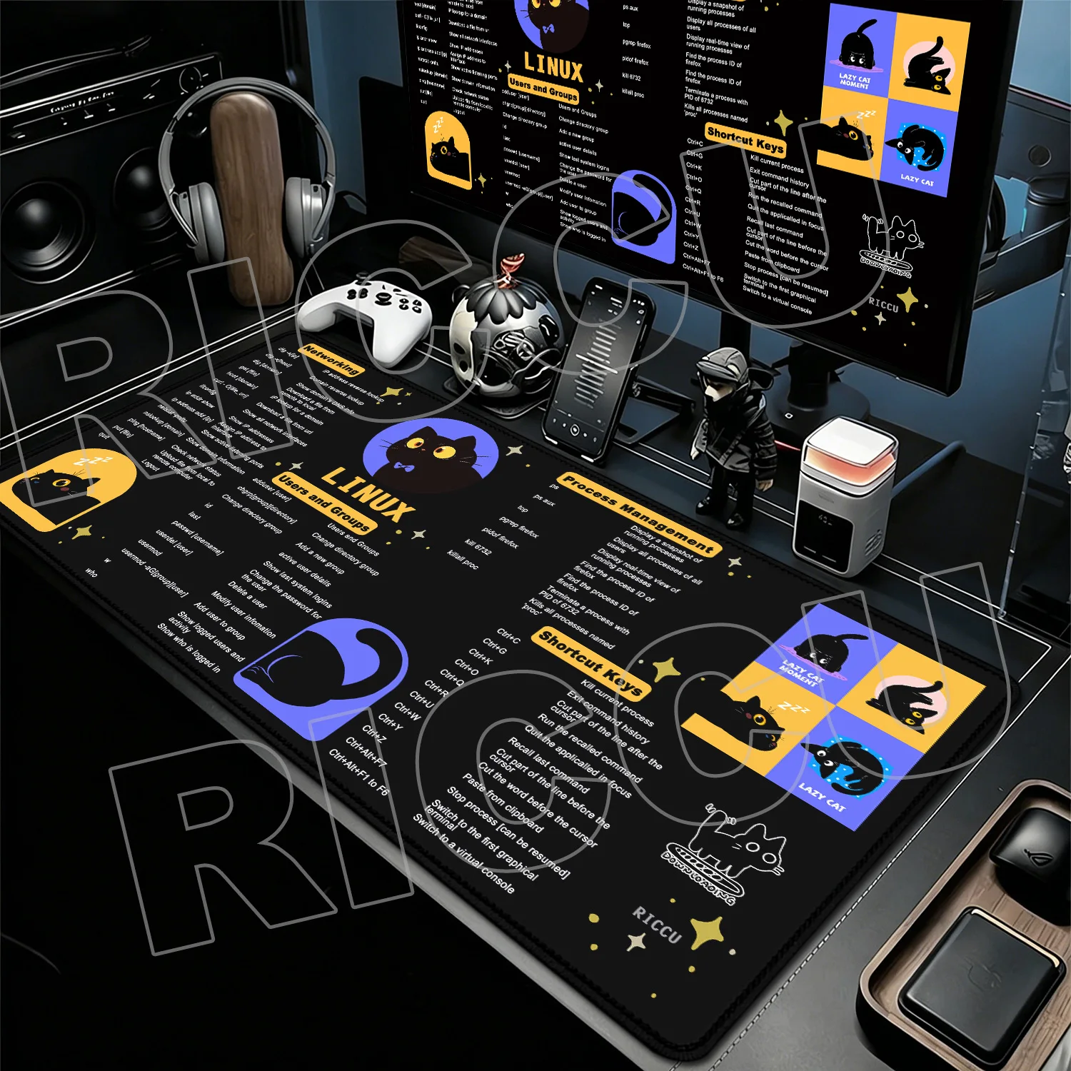 XXL HD printing Linux shortcut key Memo Commands Line Mouse Pad Large office Mousepad Office Mats PC accessories Desk Mat carpet