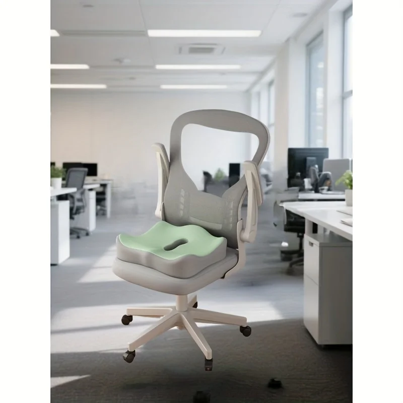 Cojín con memoria de alivio de presión con diseño de ranura ergonómica: cojín de asiento que corrección de postura para sillas de oficina