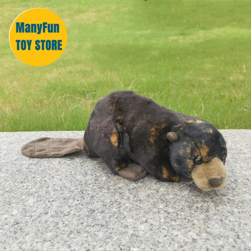 Juguete de peluche de castor, lontra de alta fidelidad, peluche realista de Lutra, muñeco de simulación de castor, juguete Kawaii, regalos para niños
