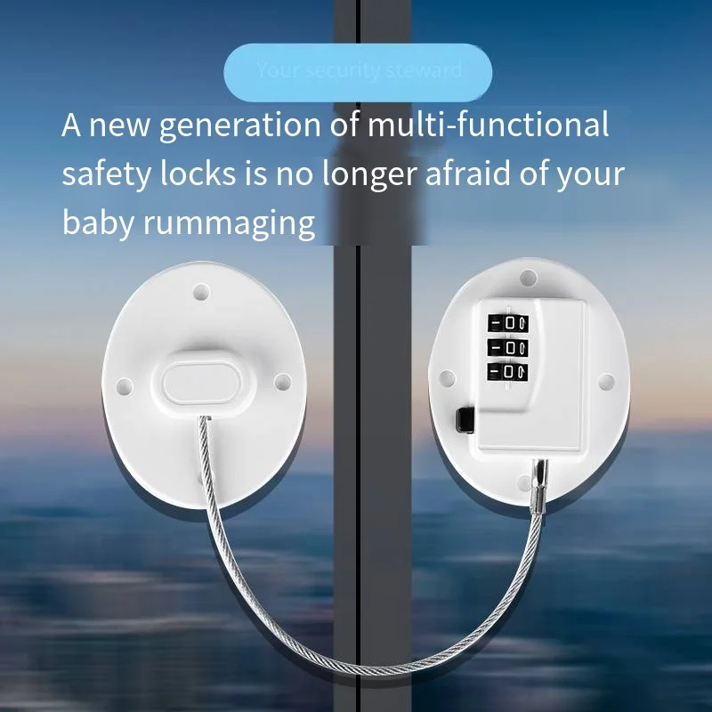 2 Pas Baby Safety Lock With Coded Lock Digital Password Child Protection Fridge Drawers Window Cabinet Lock