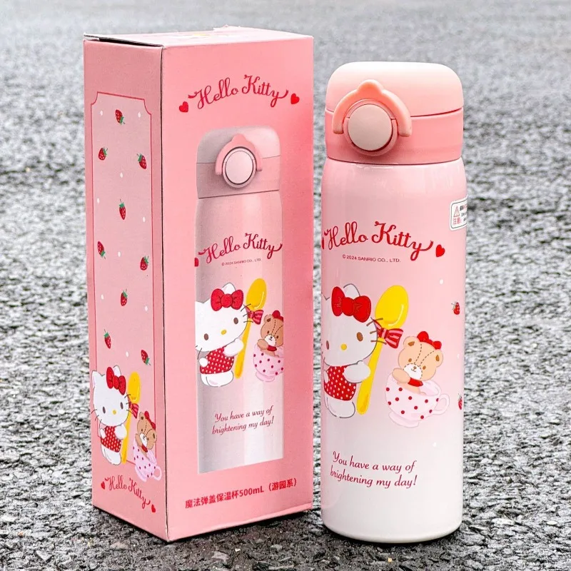 

Kawaii My Melody Hangyodon Kuromi Sanrio Student Cute Cartoon Stainless Steel Thermos Cup Children Water Cup Gifts for Kids
