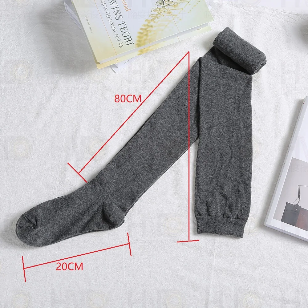 Verlängerte, hochelastische, einfarbige lange Socken für Damen – Detail 2