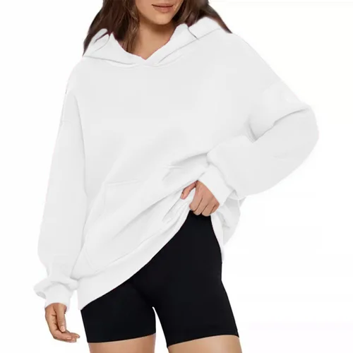 Imagen 2 del producto Sudaderas con capucha para mujer, jersey con capucha, camisetas de Color sólido para correr, sudadera negra de manga larga para correr para hombre, Top deportivo, ropa de invierno