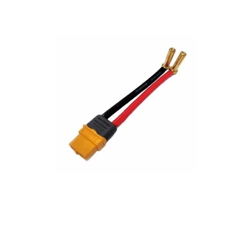 3PCS XT60 to 4.0 Ultra-Soft Silicone Cable Lithium Battery Charging Cable for Model Cars 5.0mm Gold-Plated Plug 12AWG 14awg