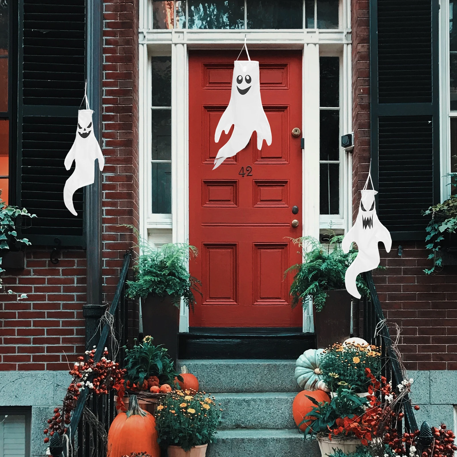 

3 Pcs LED Lights Halloween Air Tube Flag Hanging Adornment Outdoor Wind Indicator Decor Ghost Windsock Pendant Decors