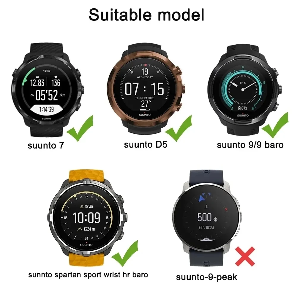 Silicone 24mm Watch Strap For Suunto 9 7 D5 Spartan Sport Wrist HR Baro Sport Bracelet Smartwatch Replacement Wristband Bracelet