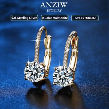 Trendy 14K gold plated earrings 2023 silver hoops 925 dangle earrings for women lever back Moissanite earrings drop girls jewelry