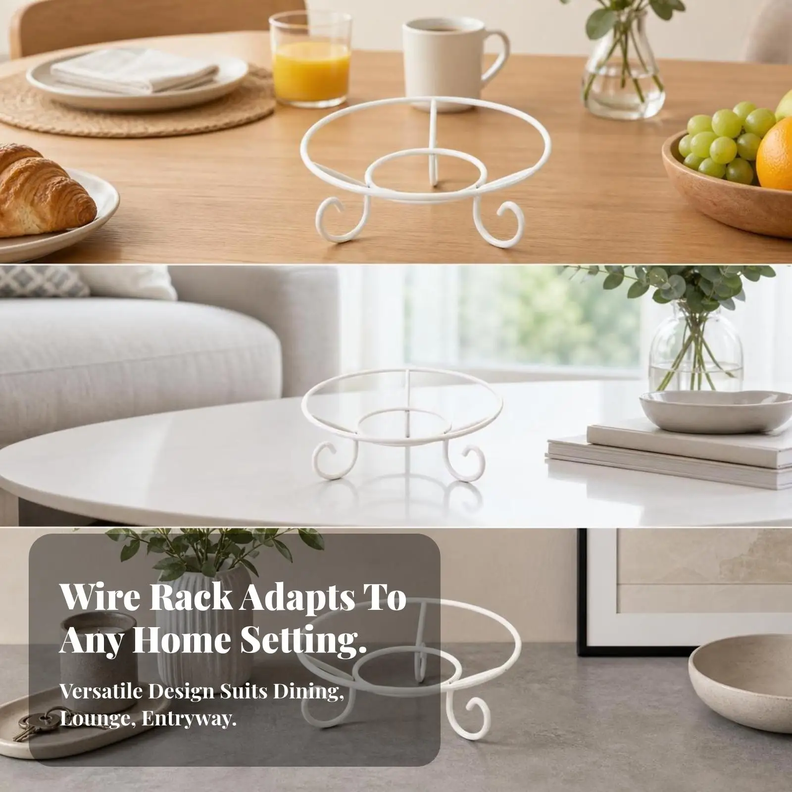 Fruit Plate Stand Lightweight Wire Frame Stand Serving Bowl Holder Sturdy Holder with Base Elevated for Party Hosts