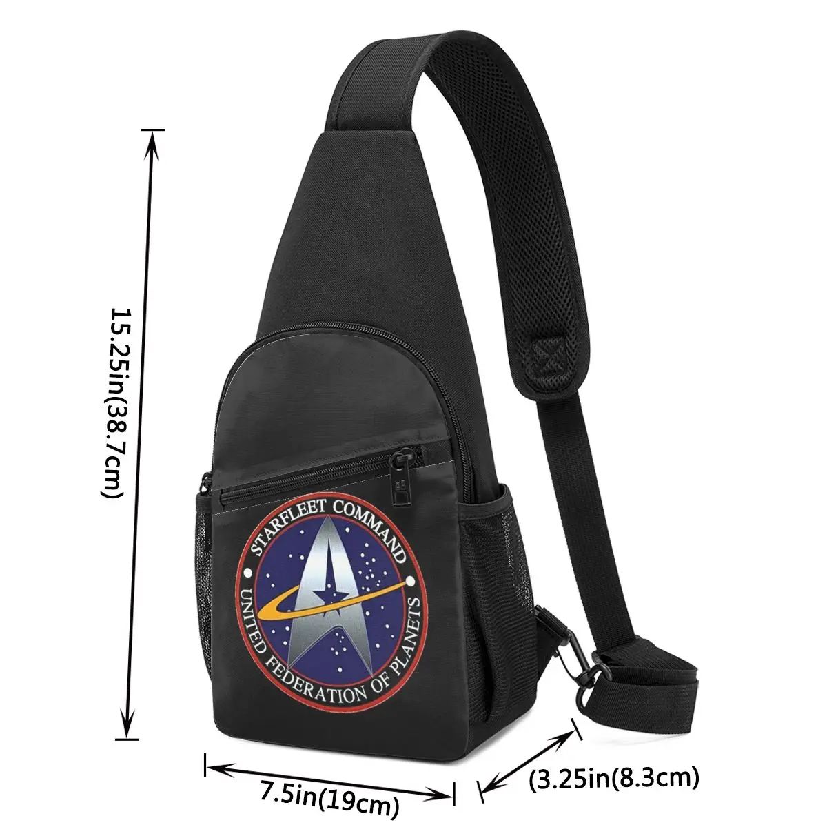 Star Treks Science Fiction TV Series Chest Bag Men Sling Crossbody Backpack Chest Bag Traveling Hiking Daypack Shoulder Bag