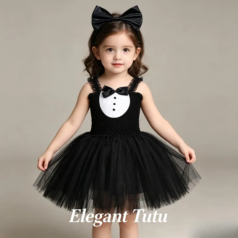 

Elegant French Spaghetti Strap Sundress Unique Slim Fit Fluffy Tulle Skirt Black Formal Banquet Gown Fashion Party Wear Dress