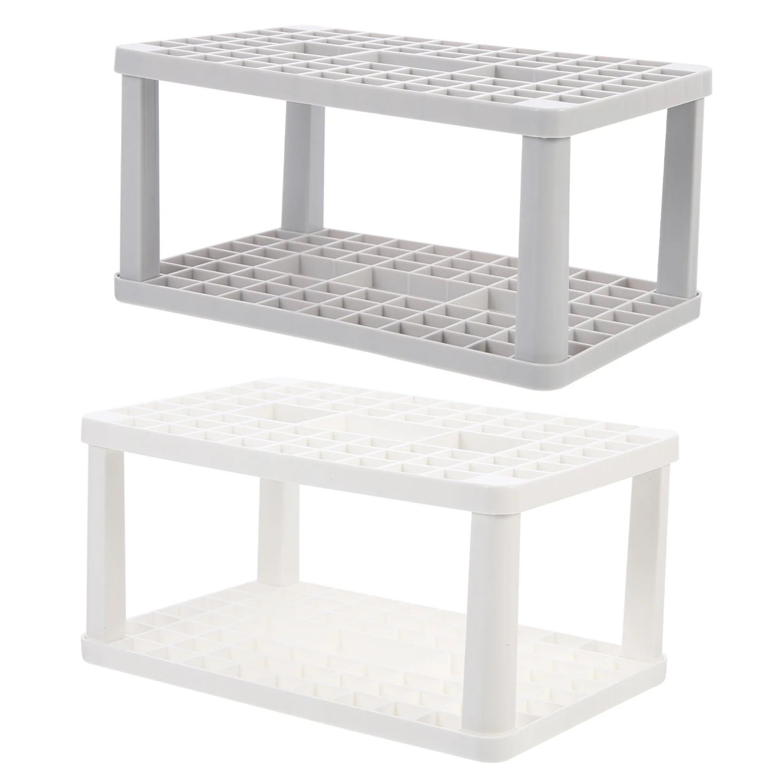 

2Pcs Plastic Makeup Brush Holder Organizer Storage Rack Multi-Slot Pen Pencil Stand Paint Brush Holder