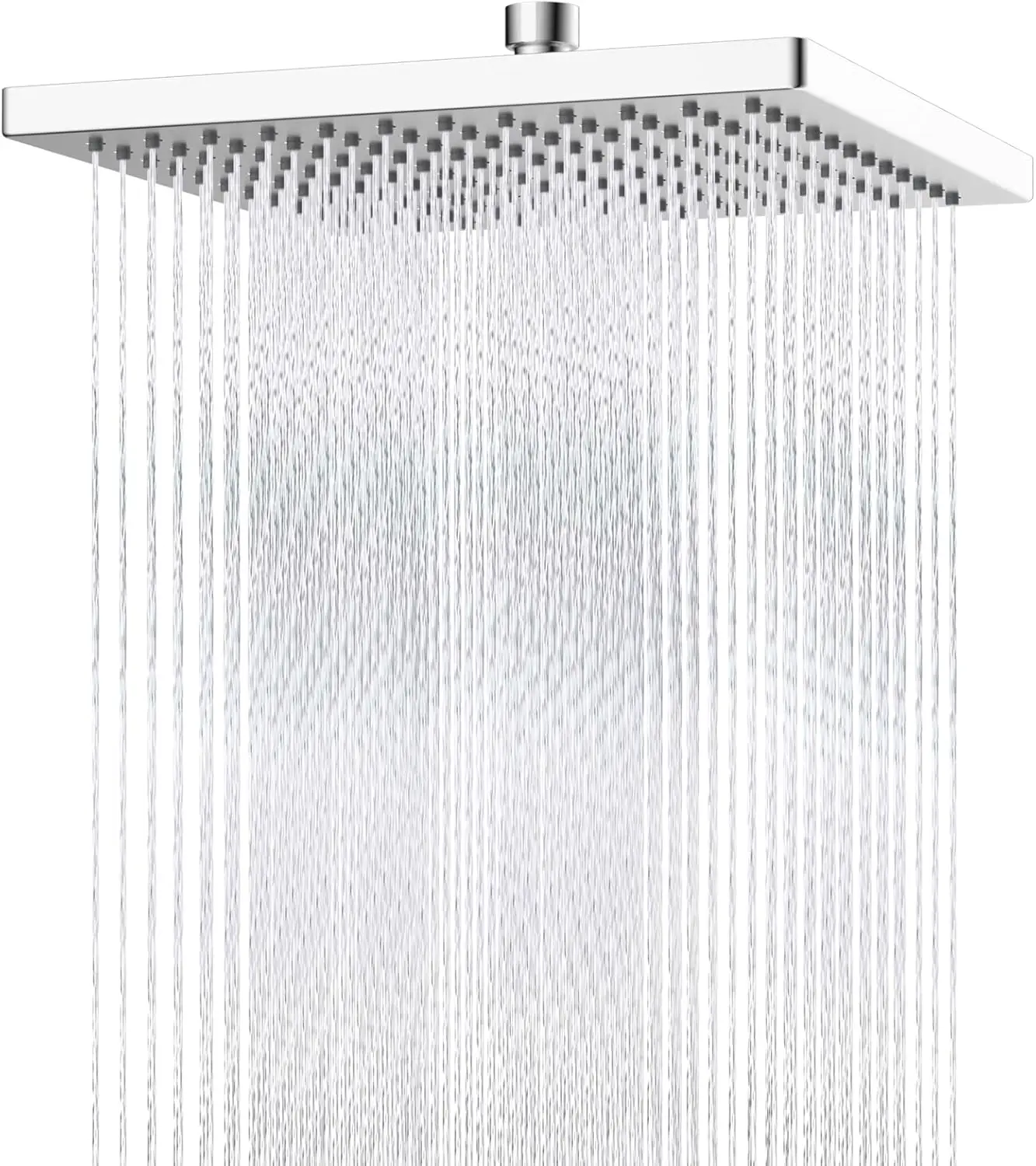 

Certified High Pressure Square Rainfall Shower Head, 12'' Adjustable Brass Ball Joint for Full Body Coverage in Chrome
