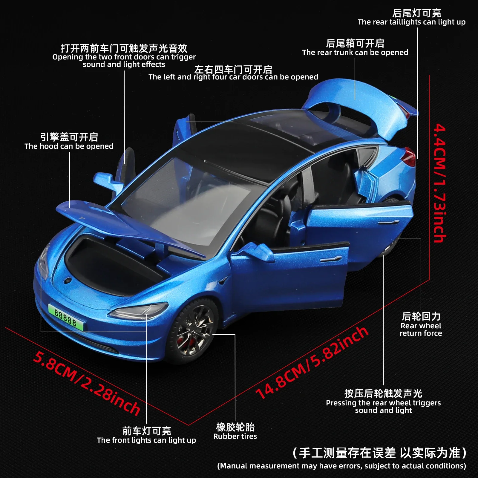 2024 NIEUWE 1:32 VOOR TESLA Model 3 Legering Model Auto Speelgoed Diecasts Metal Casting Geluid en Licht Auto Speelgoed voertuig