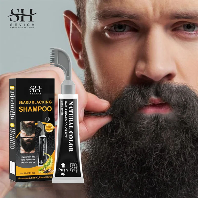Instant Black Hair Color Shampoo Natural Herbal Hair Dye Shampoo Removal White Grey Beard Hair Permanent Men Beard Dye Shampoo