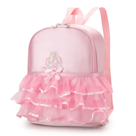 Mochila De bailarina de princesa con nombre personalizado, bolsa de baile bordada con cualquier texto para niñas pequeñas, mochila de nailon, bolsa de baile de Ballet