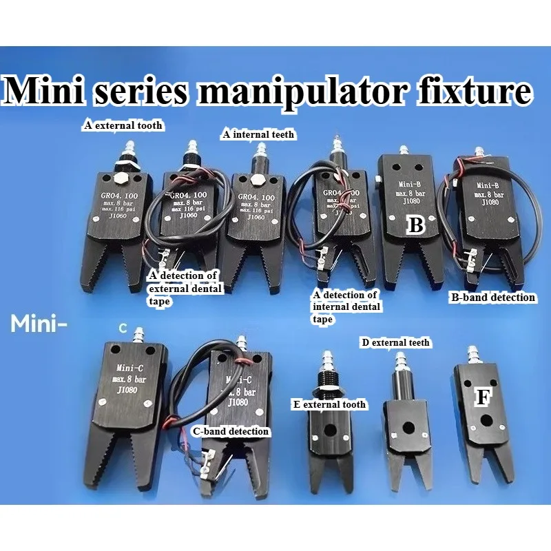 Pneumatic Mini Gripper J1060/J1080MINI A B C with Switch Magnetic Induction Manipulator Gripper Fixture for Industrial Robot