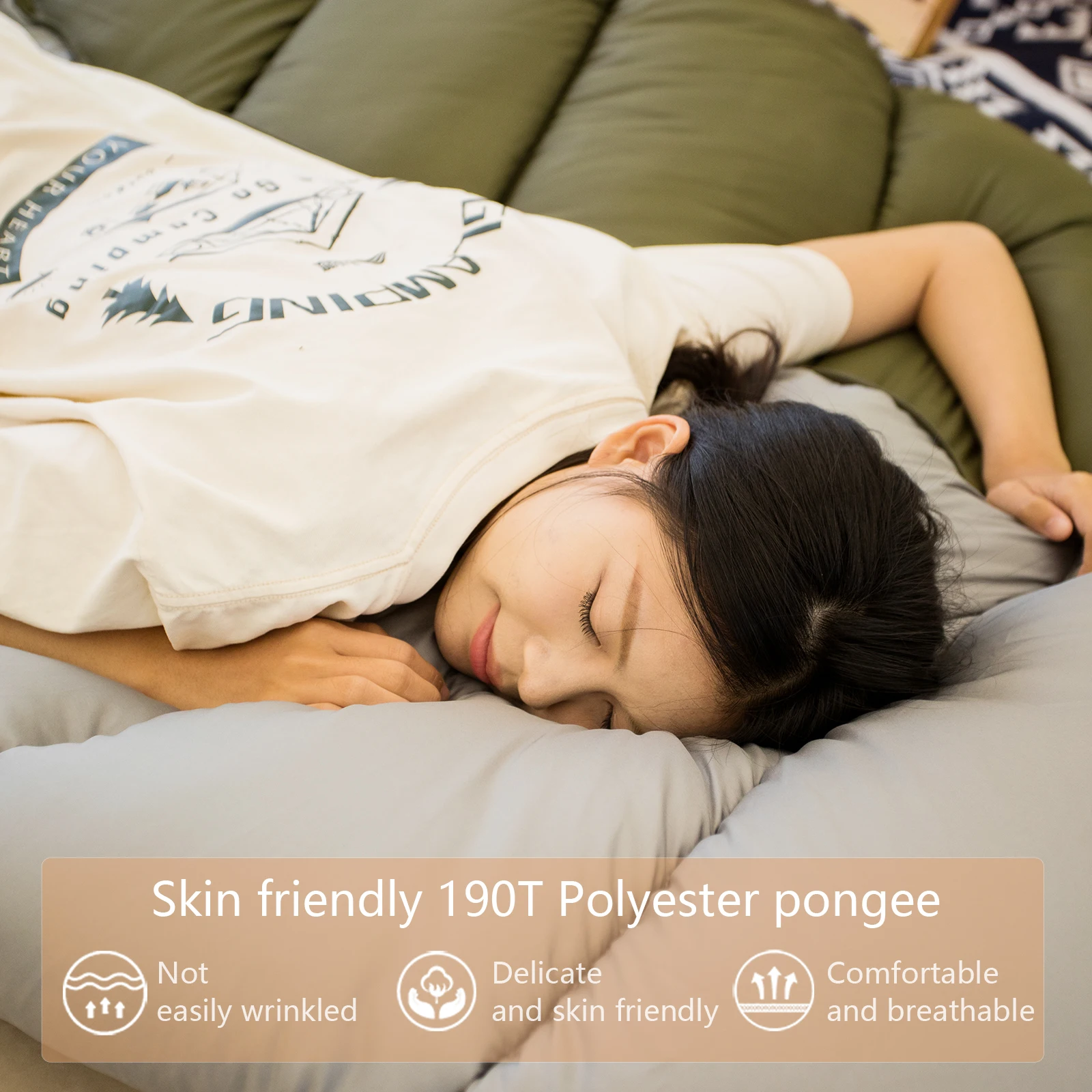 حقيبة نوم للتخييم من BISINNA، خفيفة الوزن، مغلف دافئ، حقيبة نوم للبالغين للسفر في الهواء الطلق والمشي لمسافات طويلة