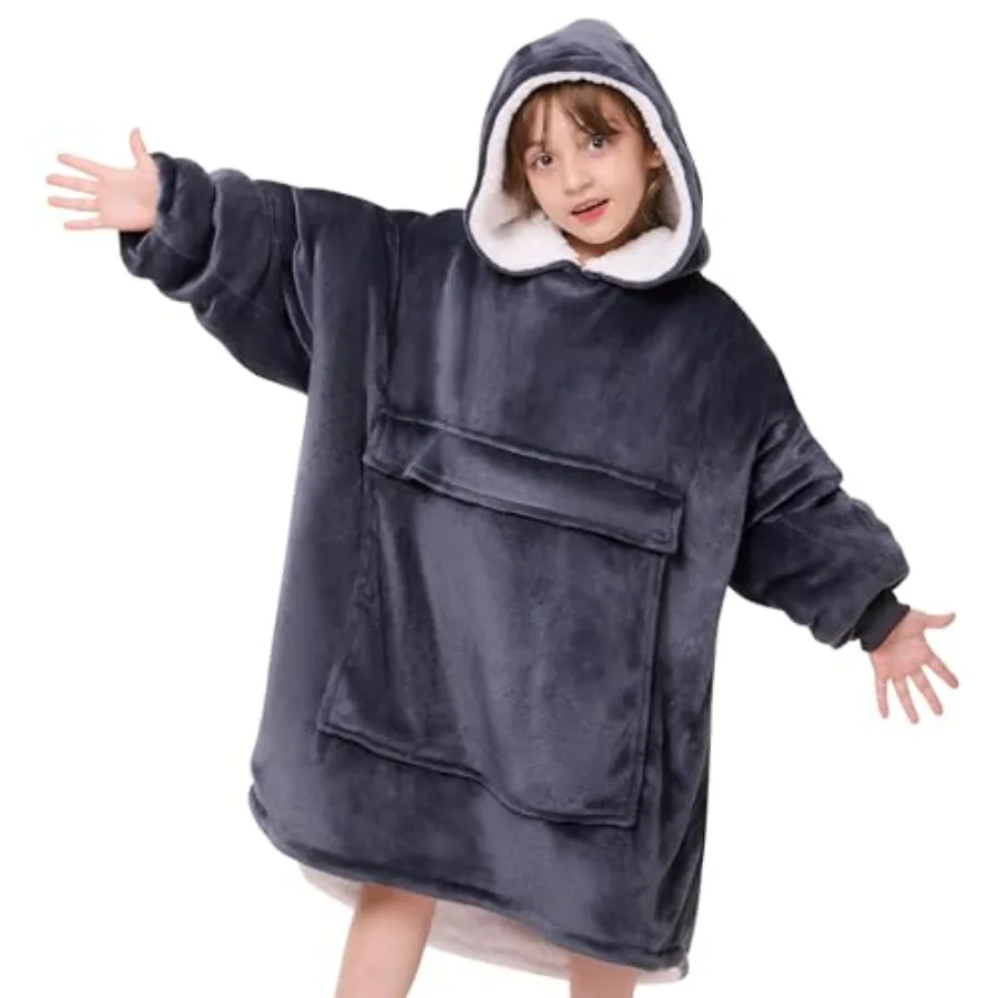 

Wearable Blanket Hoodie,Oversized Blanket Sweatshirt with Sherpa Teen Girl Gifts for,Youth, Boys, Girls, 8-15 Year Old Girl Boy
