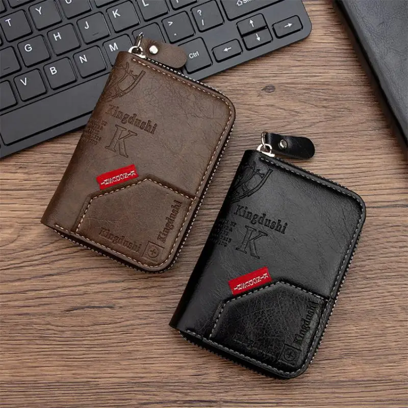 Homefish Vintage Slim Wallet Reißverschluss RFID-blockierend 11 Kartenfächer Retro-Stil Geschenk für Männer und Frauen – Detail 3