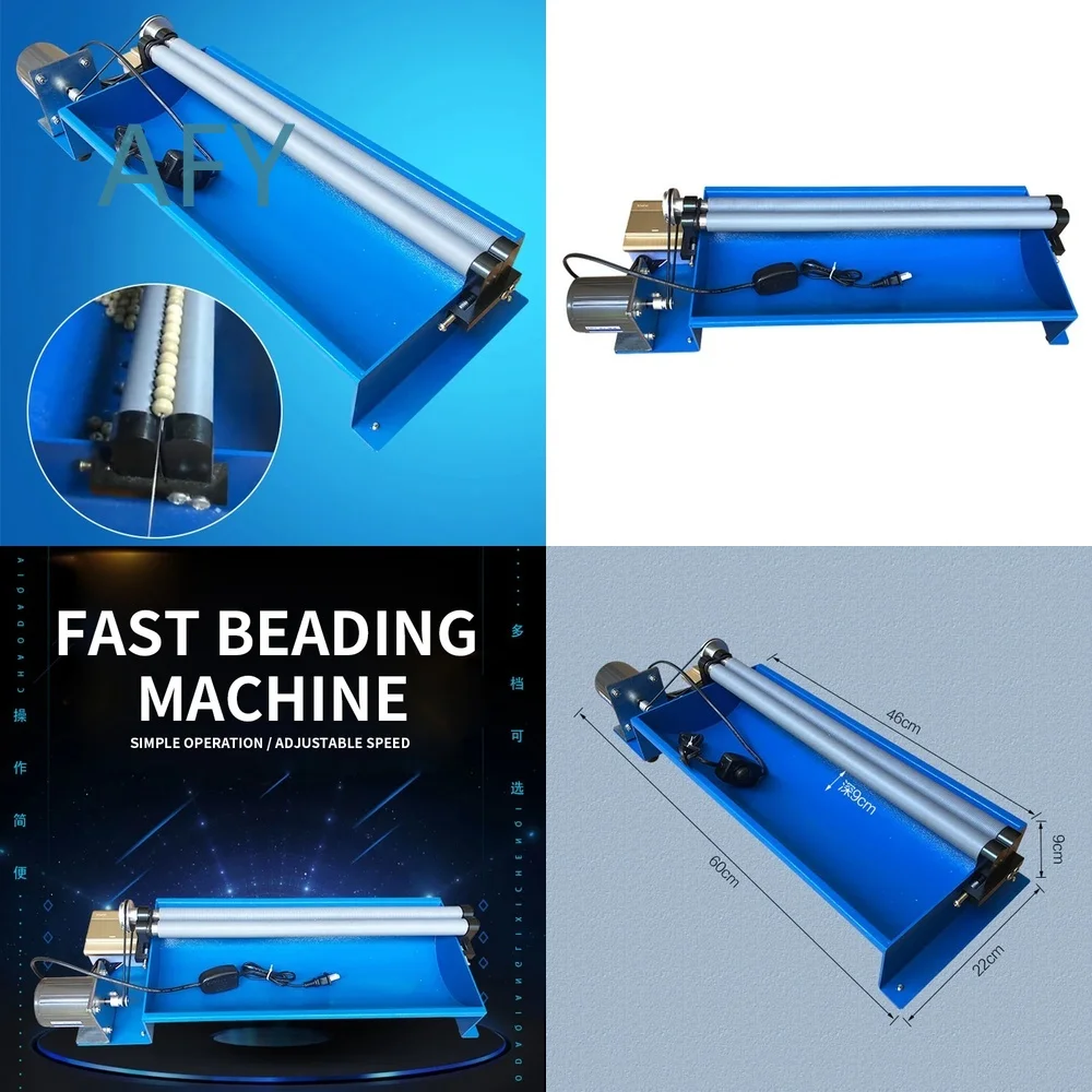 Automatic Beading Machine for Jewelry Making 48W Round Bead Threading Device for Gemstone Pearl Turquoise Craft DIY Fast