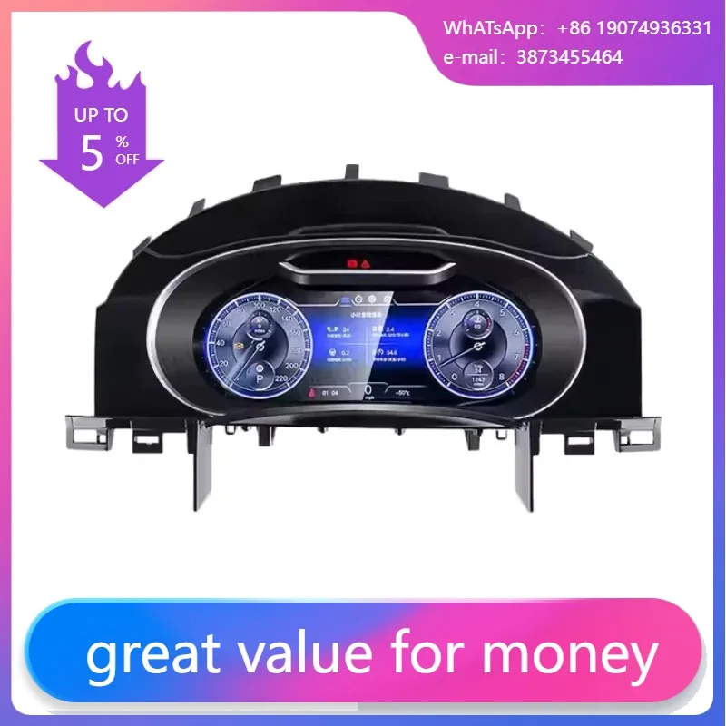 12.3'' Car LCD Digital Dashboard Cluster For VW Touareg 2003-2010 Auto Speedometer Virtual Instrument Paneel Cockpit