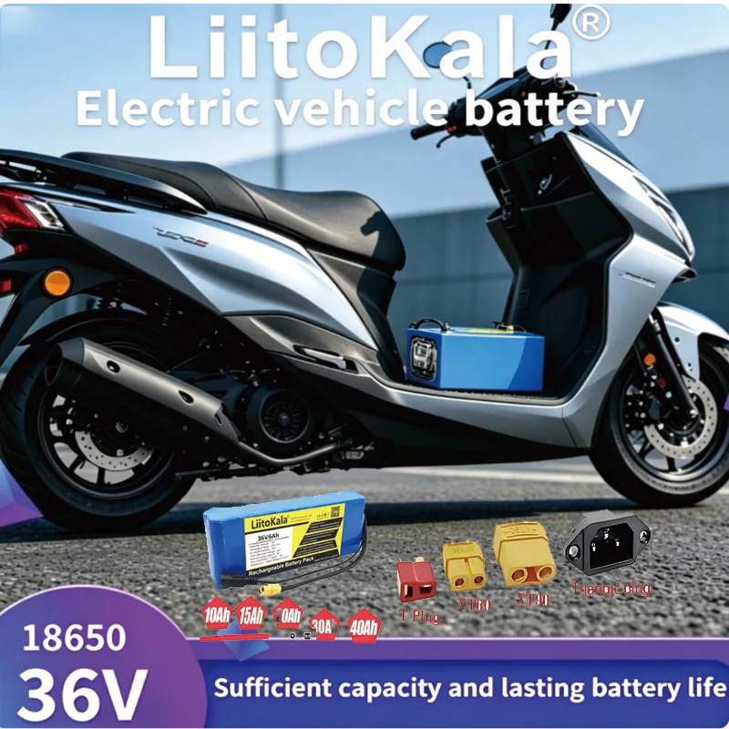 LiitoKala E-Bike Battery Pack 36V Various Sizes  6Ah 10Ah 12Ah 15Ah 20Ah 24Ah 30Ah Rechargeable for Electric Bicycles