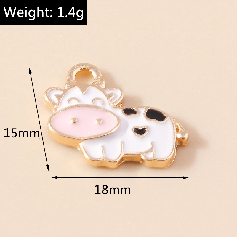 Leslie 10 Stück Emaille Tier Charms Panda Katze Ente Frosch Pinguin Anhänger für Schmuckherstellung DIY Halsketten Ohrringe Schmucksuche – Detail 7