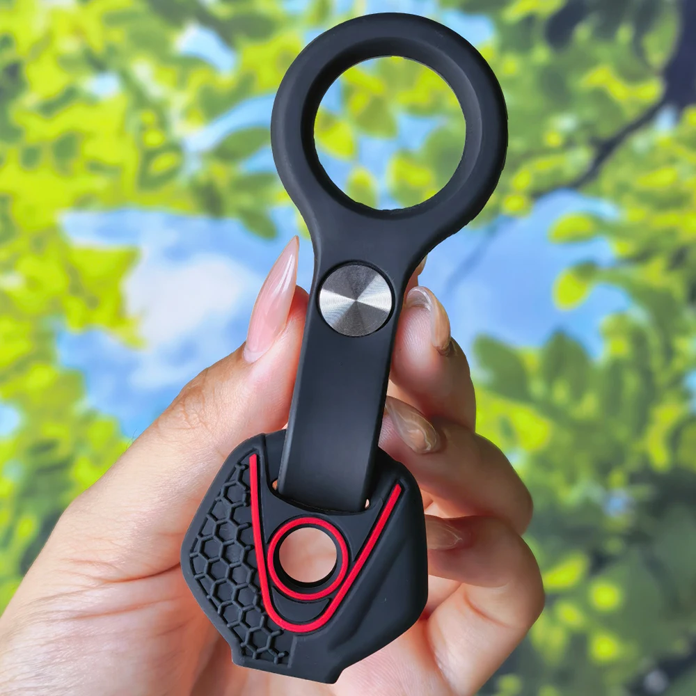 Racing Honeycomb Red Accent Key Fob Sleeve With Keychain, Soft Silicone Case For YAMAHA MT07 MT09 MT03 R1 R3 R6 FZ6 FZ8 TMax
