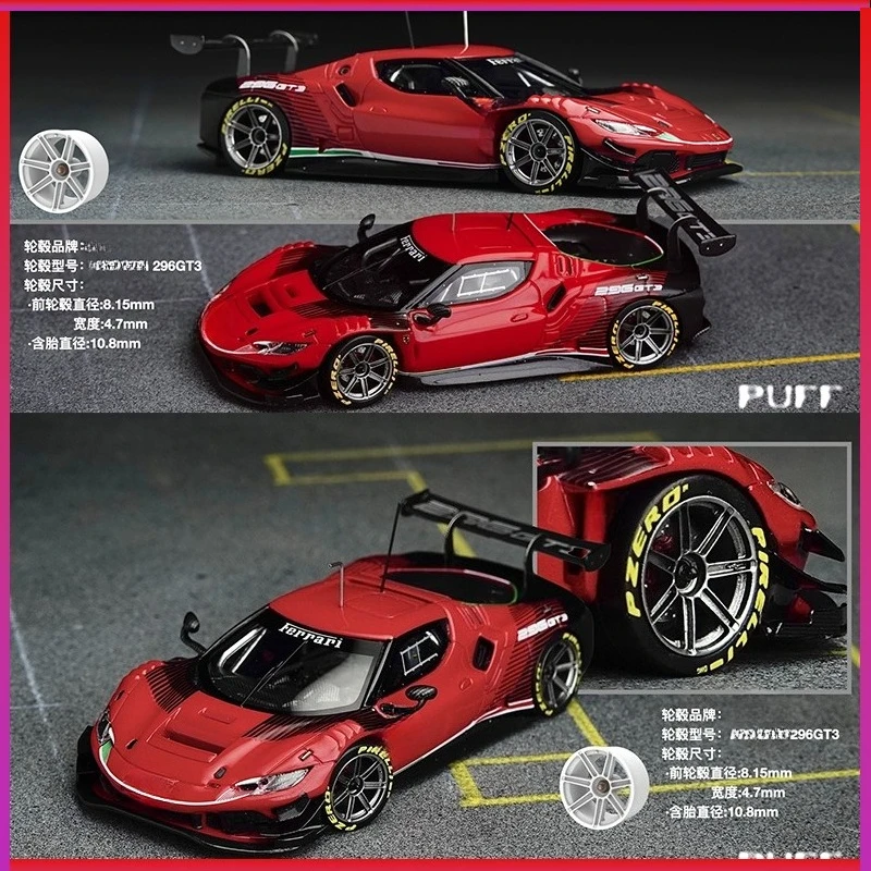 

PuffStudio_1/64 Scale Modified Wheel Hub GT3-8.1mm Rubber Tire Plug-in Hub Suitable for 1:64 Car Model Accessories