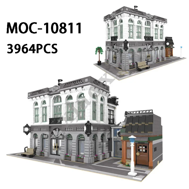 

Classic MOC-10811Brick Bank & Coffee Shop 3965PCS Assembly Splicing Brick is suitable for 10251 Type B Fun Adult Building Blocks