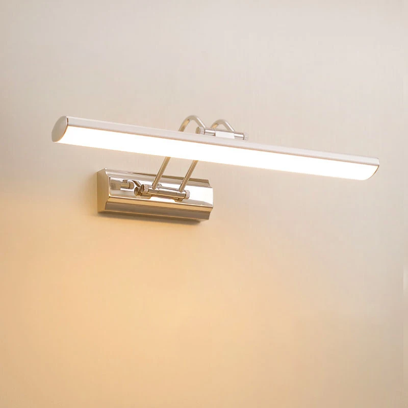 Modern LED Bathroom Wall Lamp with Switch Waterproof 42CM 56CM Cosmetic Mirror Sconce Stainless Steel Home Wall Lights Fixture